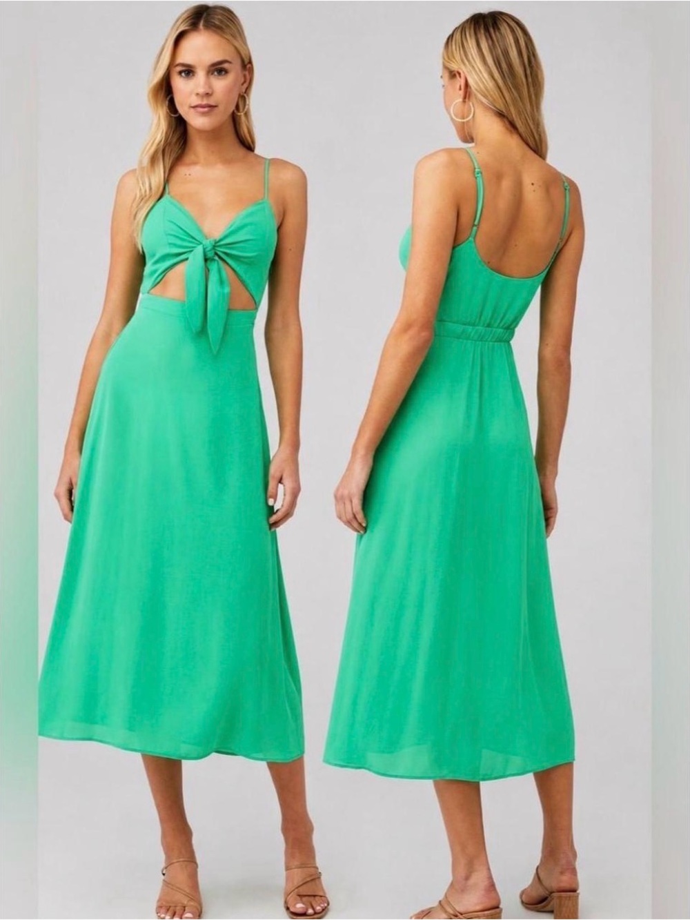 Show Me Your Mumu Moby Tie-Front Midi Dress XS